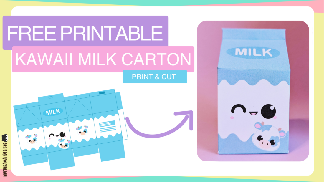 free kawaii milk carton printable
