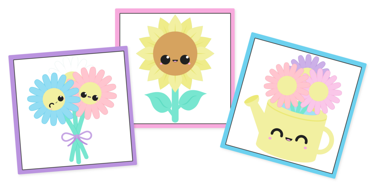 kawaii flowers etsy banner